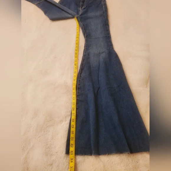 New Free People Float On Flare Wide Flare High Rise Jeans Size 26 - Picture 7 of 14
